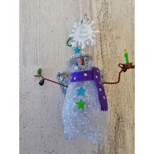 Hallmark snowman glitter wire angel cherub 2003 Xmas tree